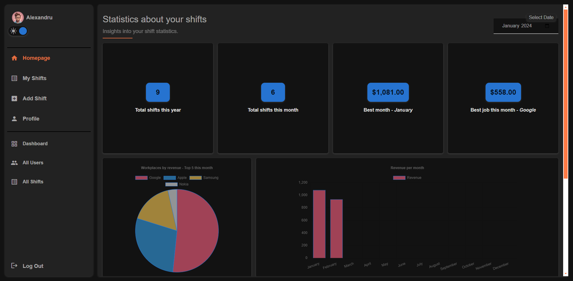 Shift Management - Angular